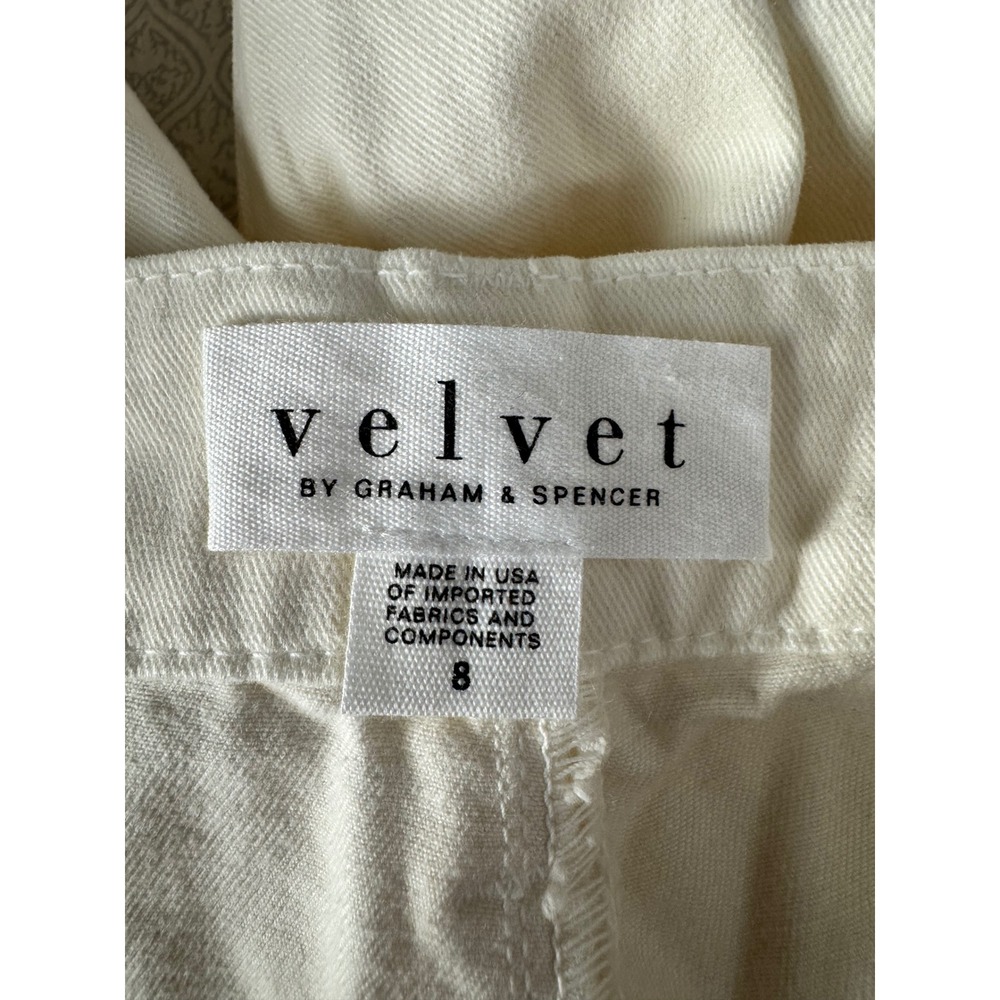 Velvet by Graham & Spencer Off White Cotton Painter Pants Wide Leg Size 8 NWT - Picture 5 of 11